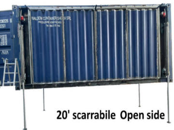 container 20' Scarrabile Open side Pop up