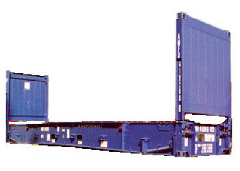 container 40' Flat rack sponde reclinabili